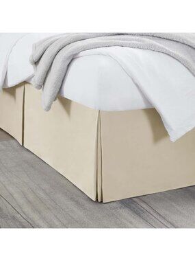 Nestwell Wraparound 15" King Bed Skirt w/ Straps & Twist Pins Poly Blend Fabric